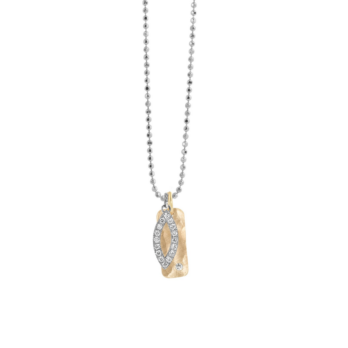 14k gold niki + edie pendant combo on white background