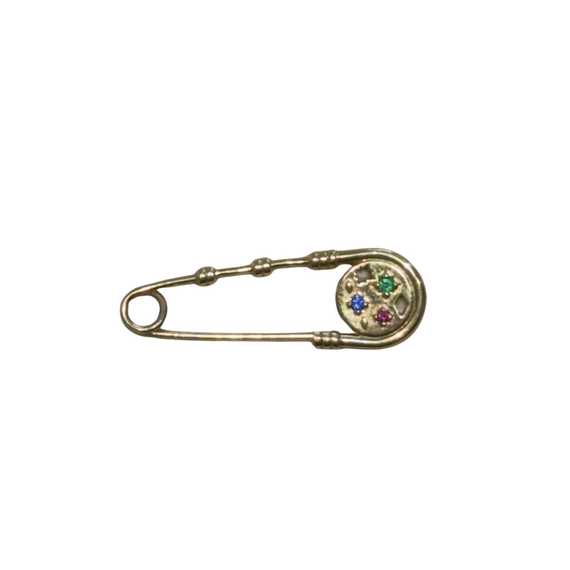 Mazahri Safety Pin Mixed Sapphire Pendant
