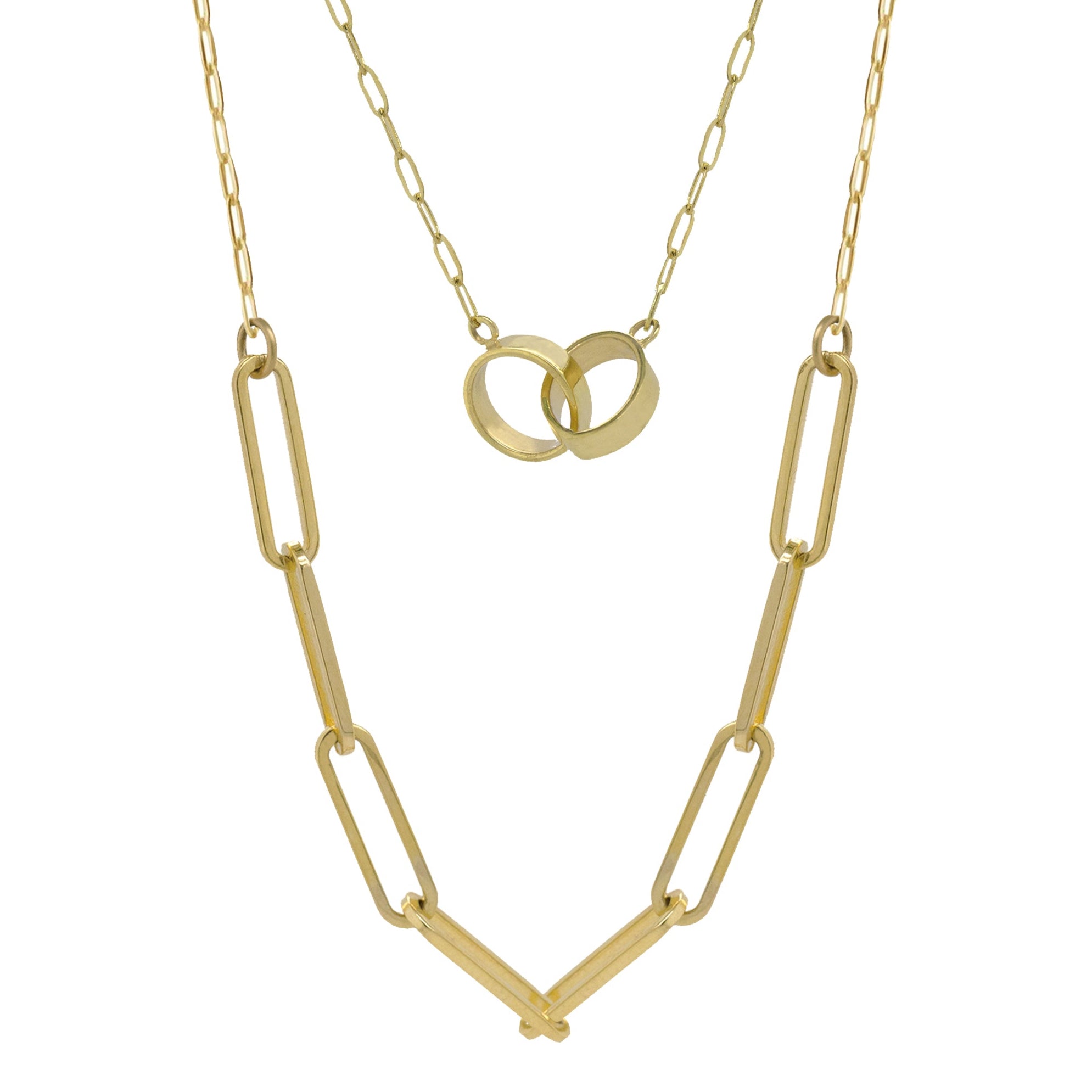 ALYS 14k Gold Elongated Paperclip Link Necklace by Julez Bryant