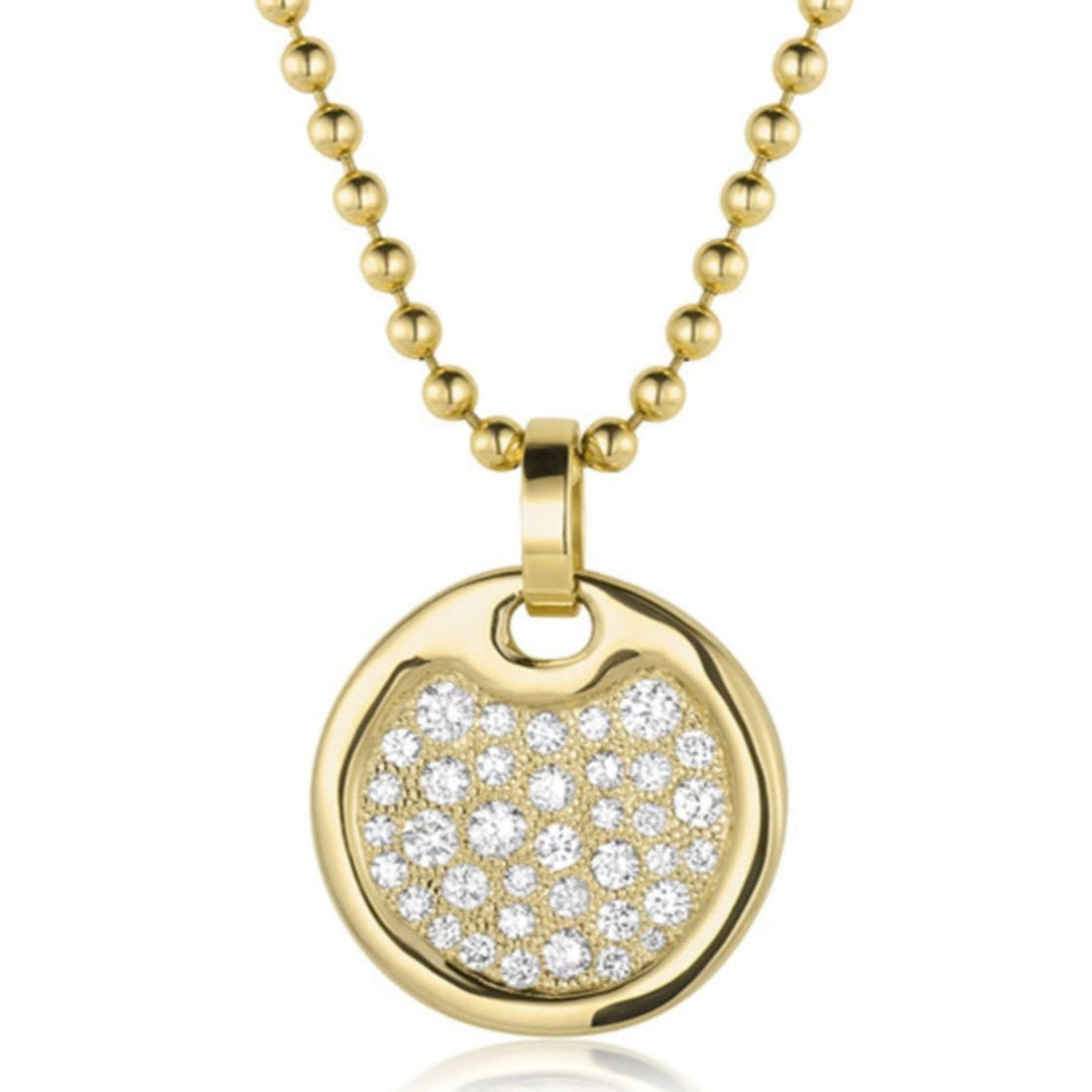 Deni 14k Gold disk with diamonds