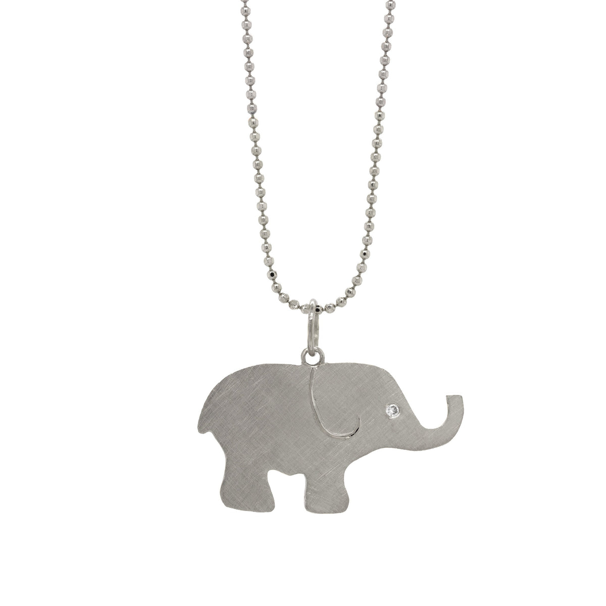 14k gold elephant pendant on white background