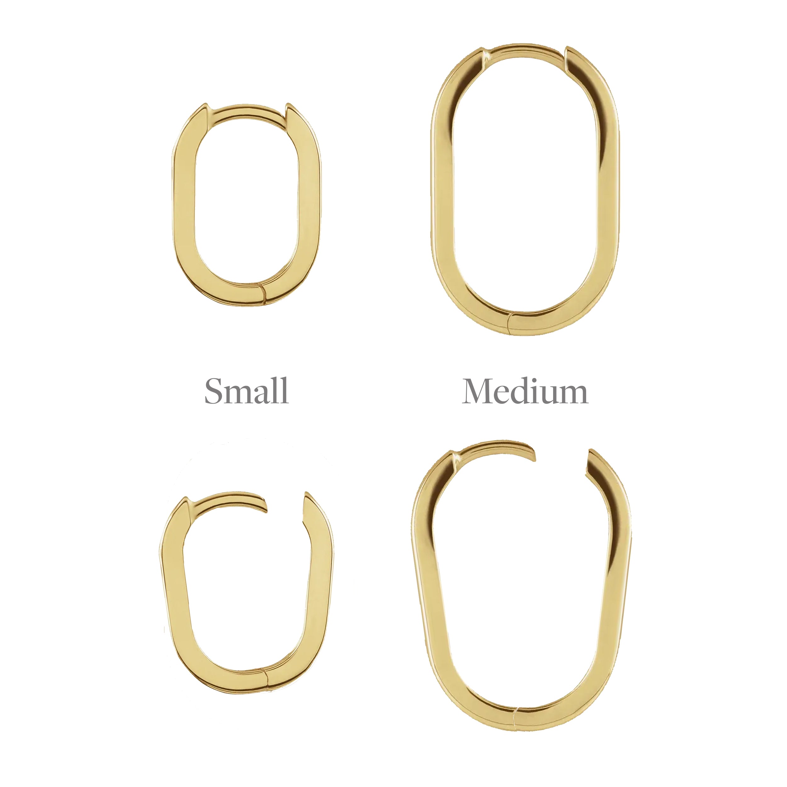 ELSI 14k Gold Oval Hinged Hoops