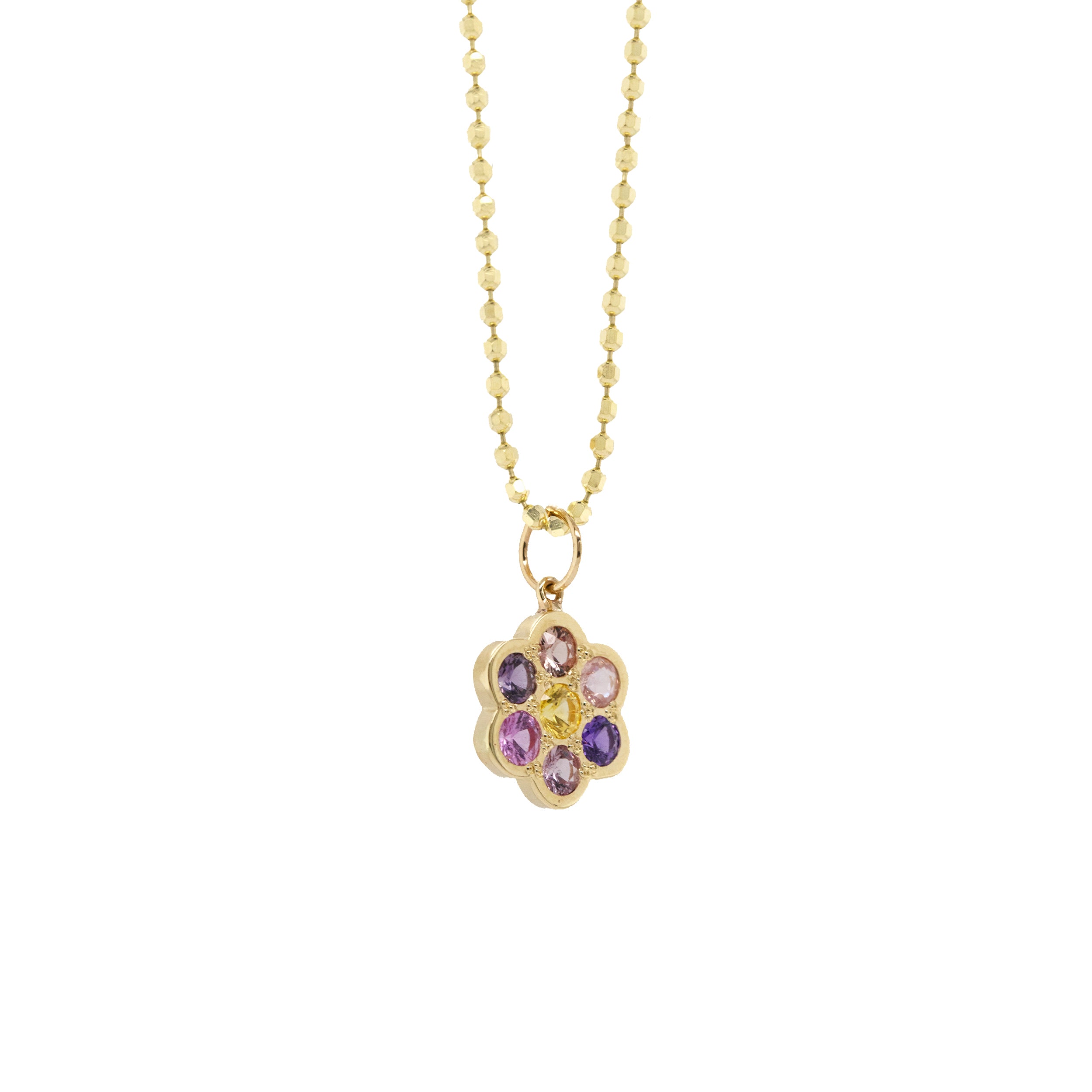GENU3 14K Gold Baby Sapphire Flower