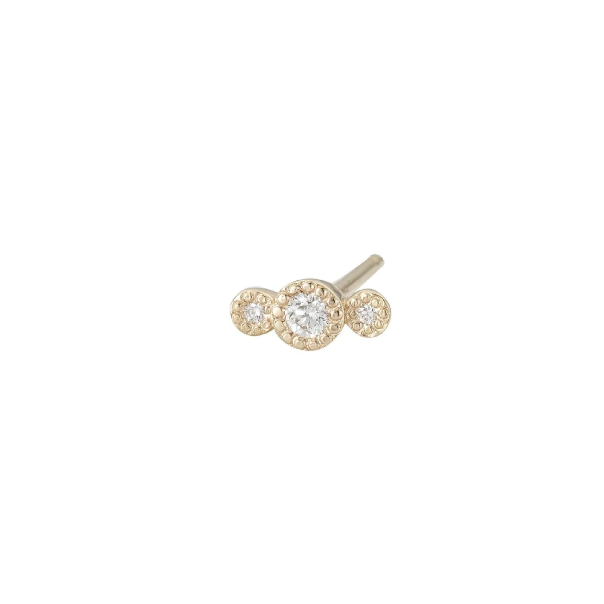 Jennie Kwon Diamond Trio Stud Earring