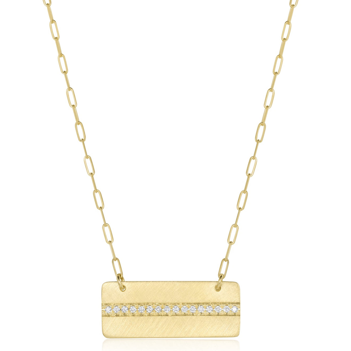 MALY 14k Gold Diamond Bar Necklace