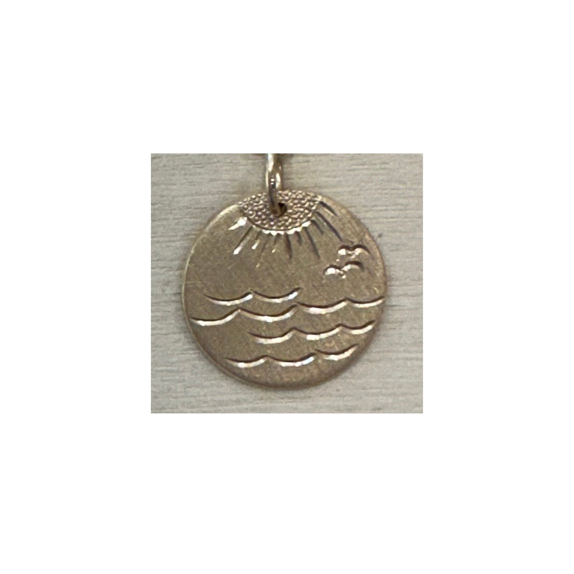 OCEAN Baby 14K Gold Round Pendant with Ocean and Sun