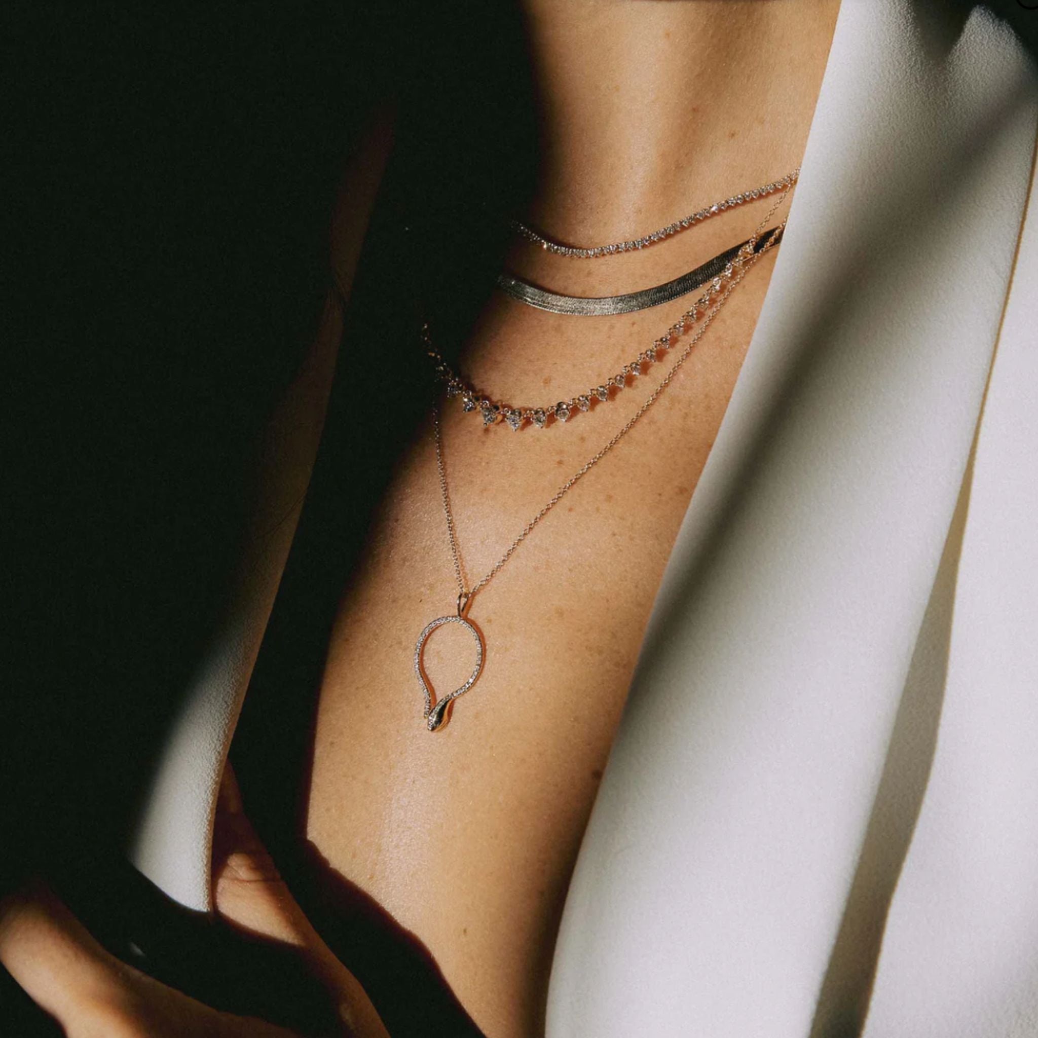 Zoe Chicco 14k Linked Graduted Prong Diamond Tennis Necklace