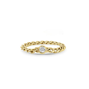Zoe Chicco 14k Floating Diamond Small Curb Chain Ring