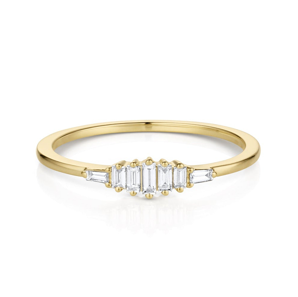 LARK by JB 14k Gold White Diamond Baguette Ring-Lark Collection by JB