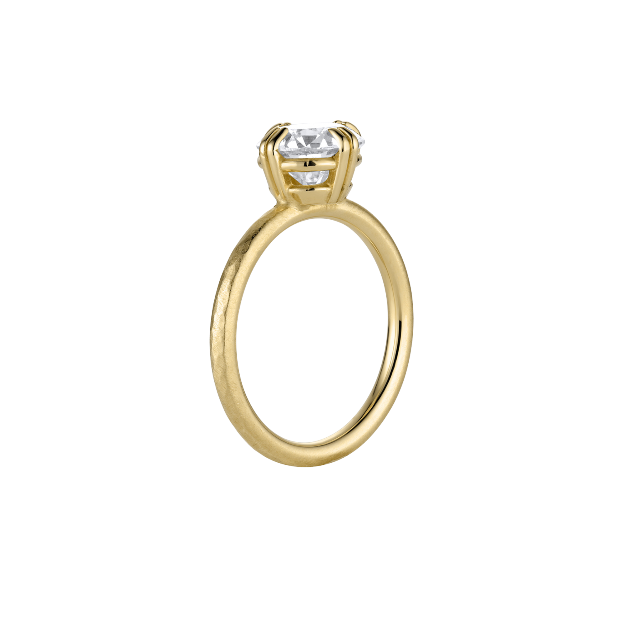 profile picture of engagement ring With double prong setting in 14k yellow gold.