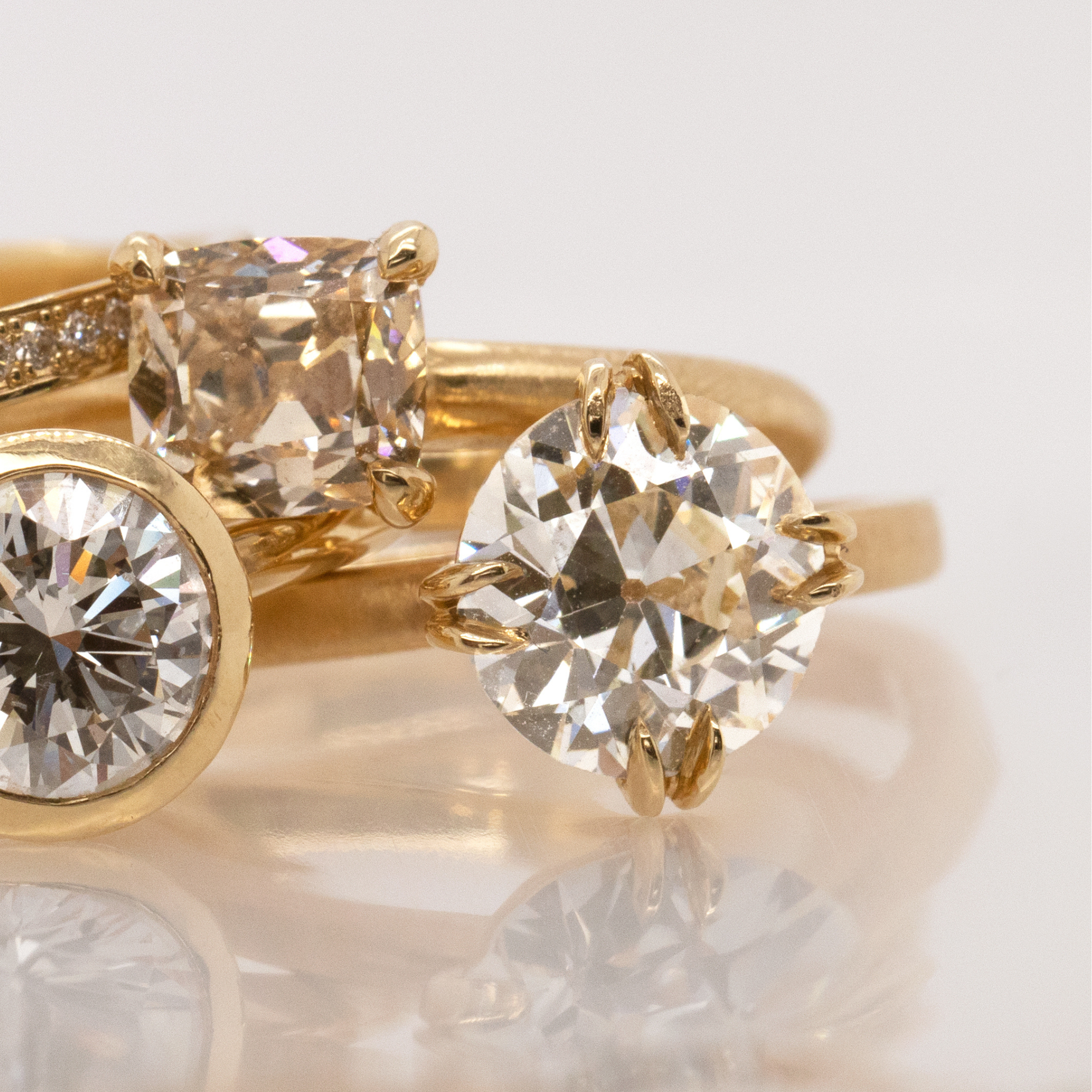Lab-Grown Old Euro-Cut Diamond Double Claw Prong 14k Gold Engagement Ring | Style Maeve