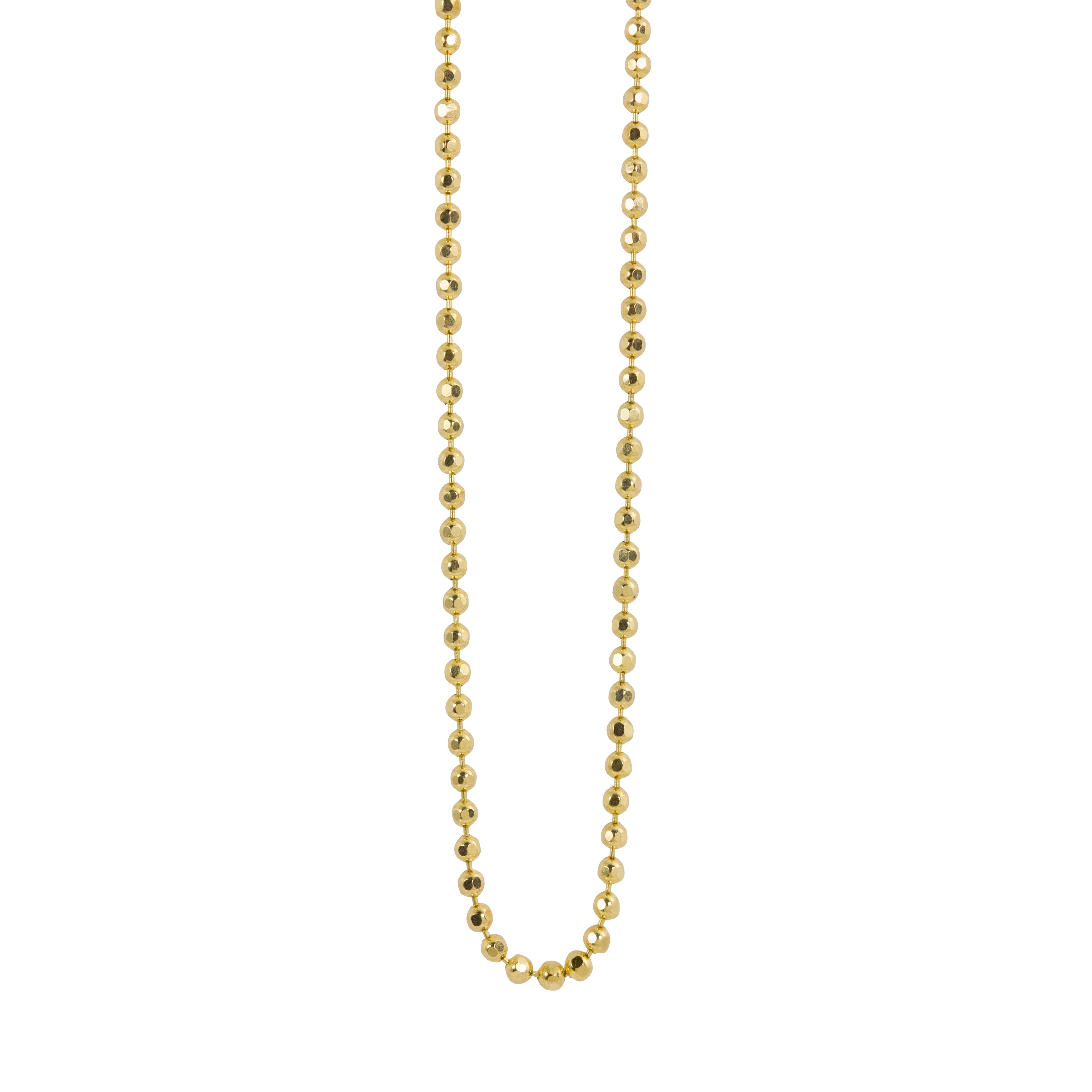 1.5mm yellow gold ball chain necklace for everyday wear
