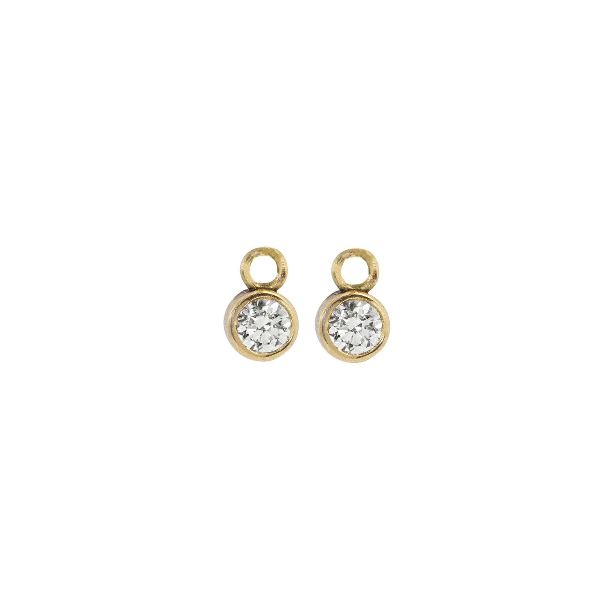 14k yellow gold BEZI diamond hoop charms