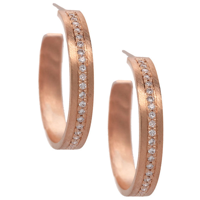 DAZO 14k Diamond Hoop Earrings