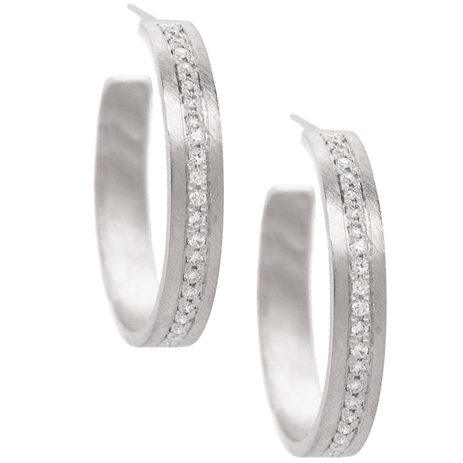 DAZO 14k Diamond Hoop Earrings