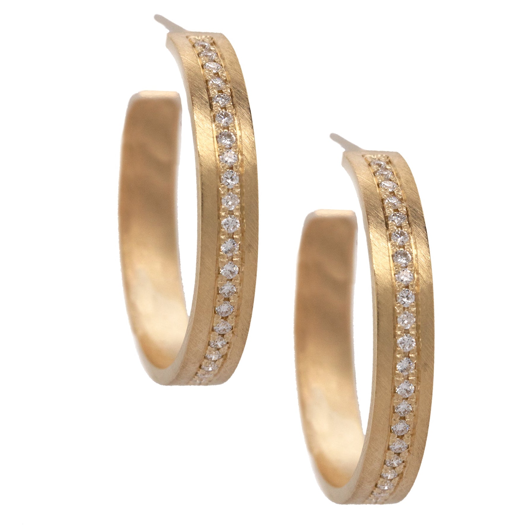 DAZO 14k Diamond Hoop Earrings