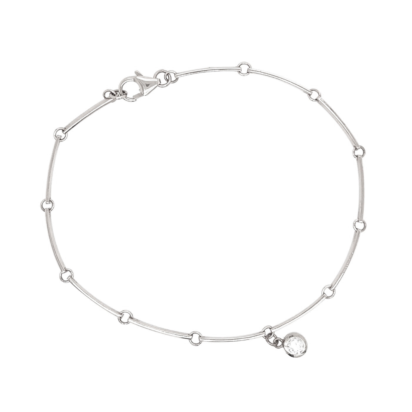 DOEY 14k Gold Flat Link Diamond Bracelet