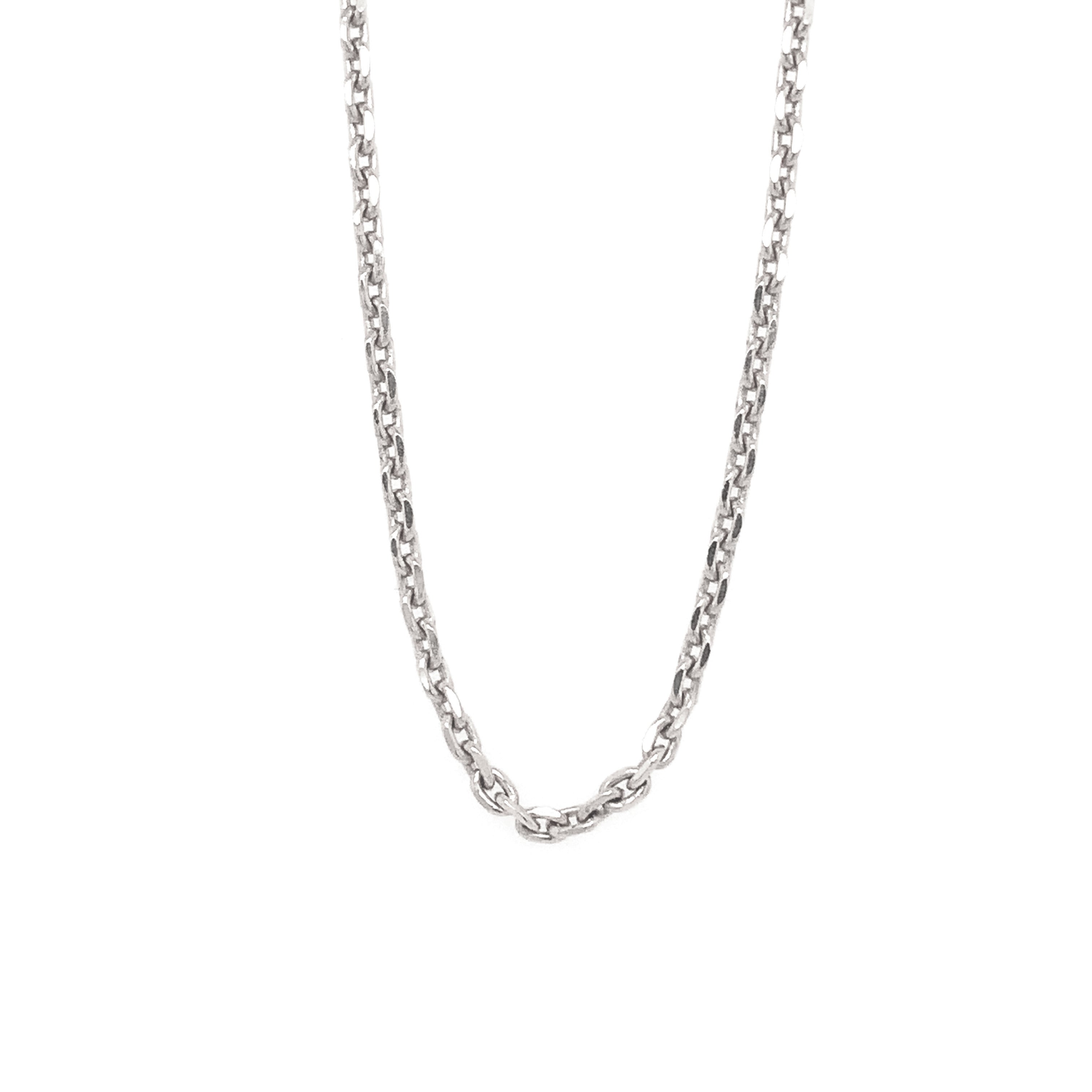 14k white gold 2.0mm diamond cut rolo chain