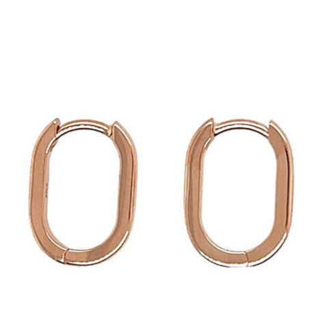 ELSI 14k Gold Oval Hinged Hoops