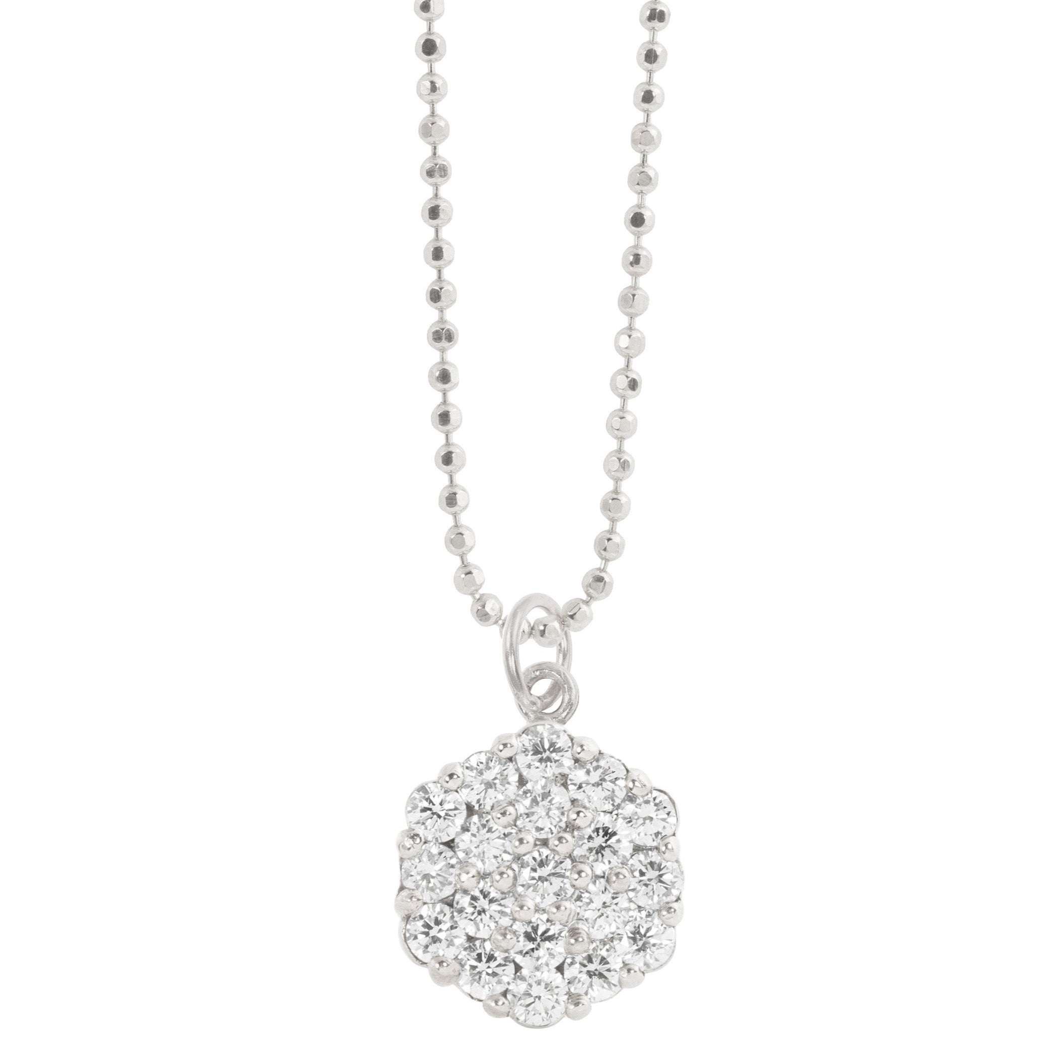 14k white gold GAIL diamond cluster pendant