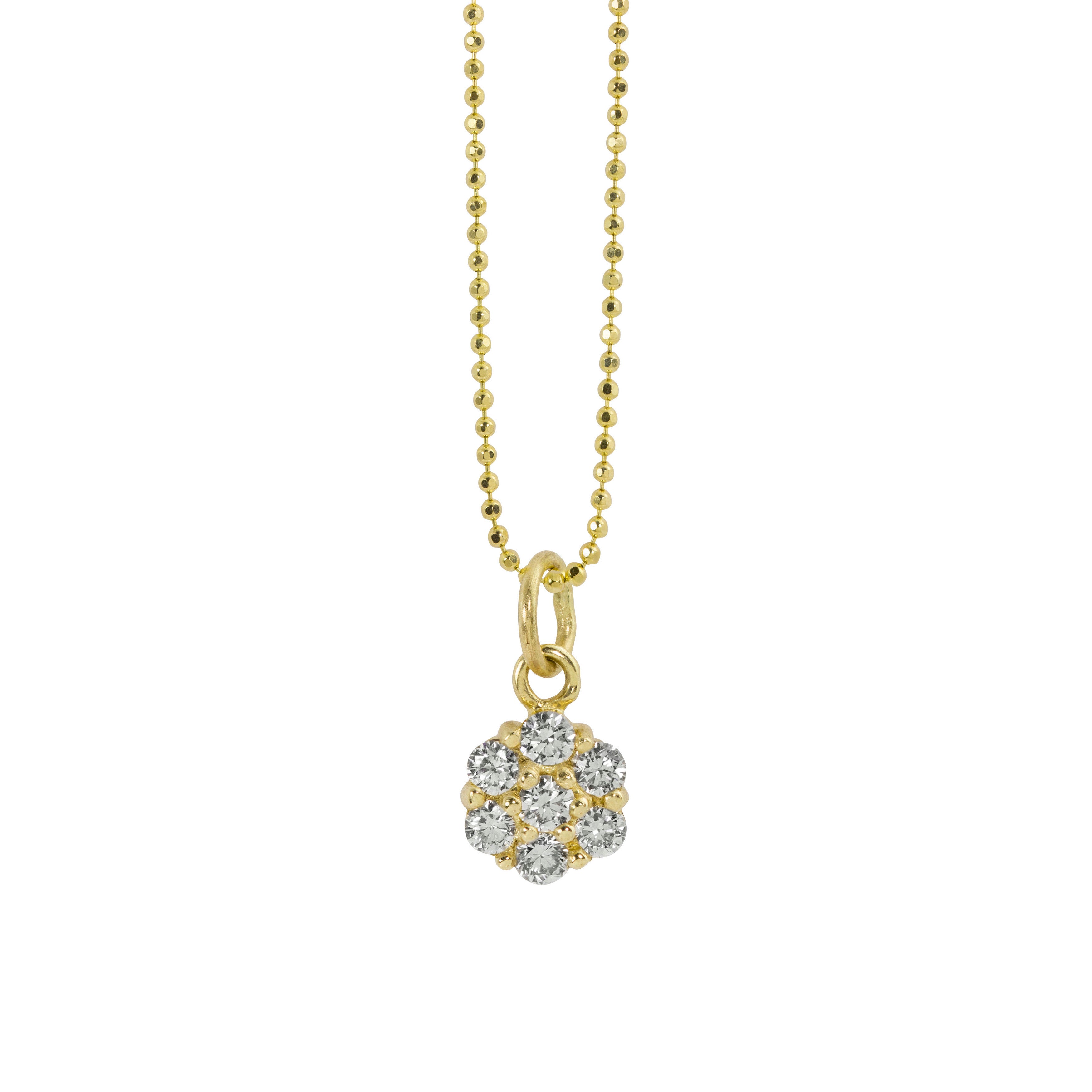 14k yellow gold GALA diamond cluster pendant