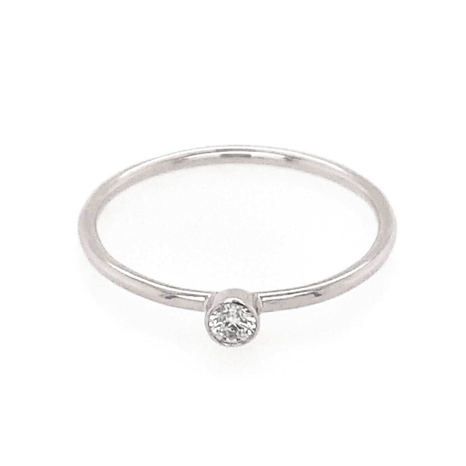 14k white gold GELE diamond stacker ring