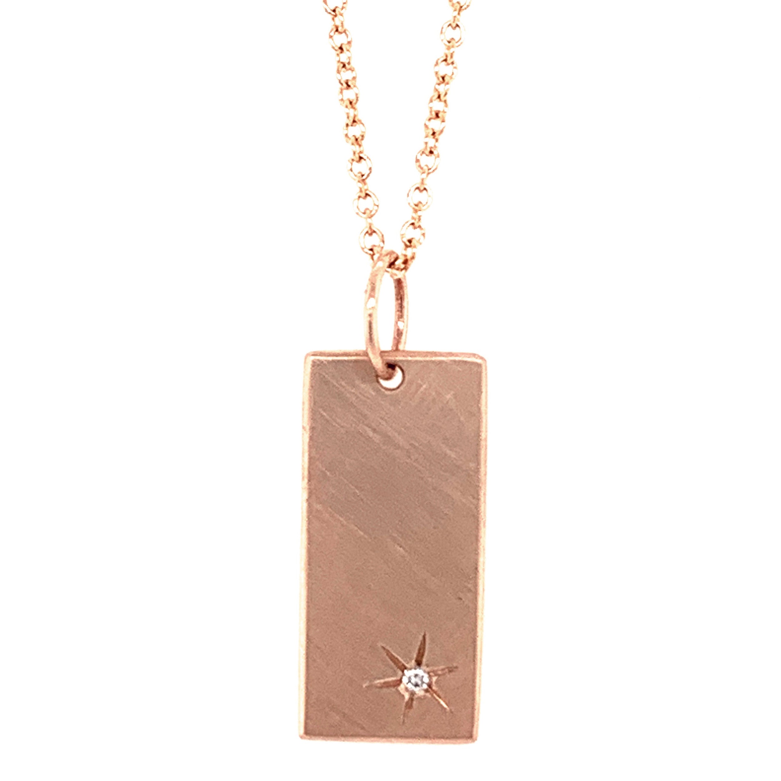 14k rose gold GIKS bar charm