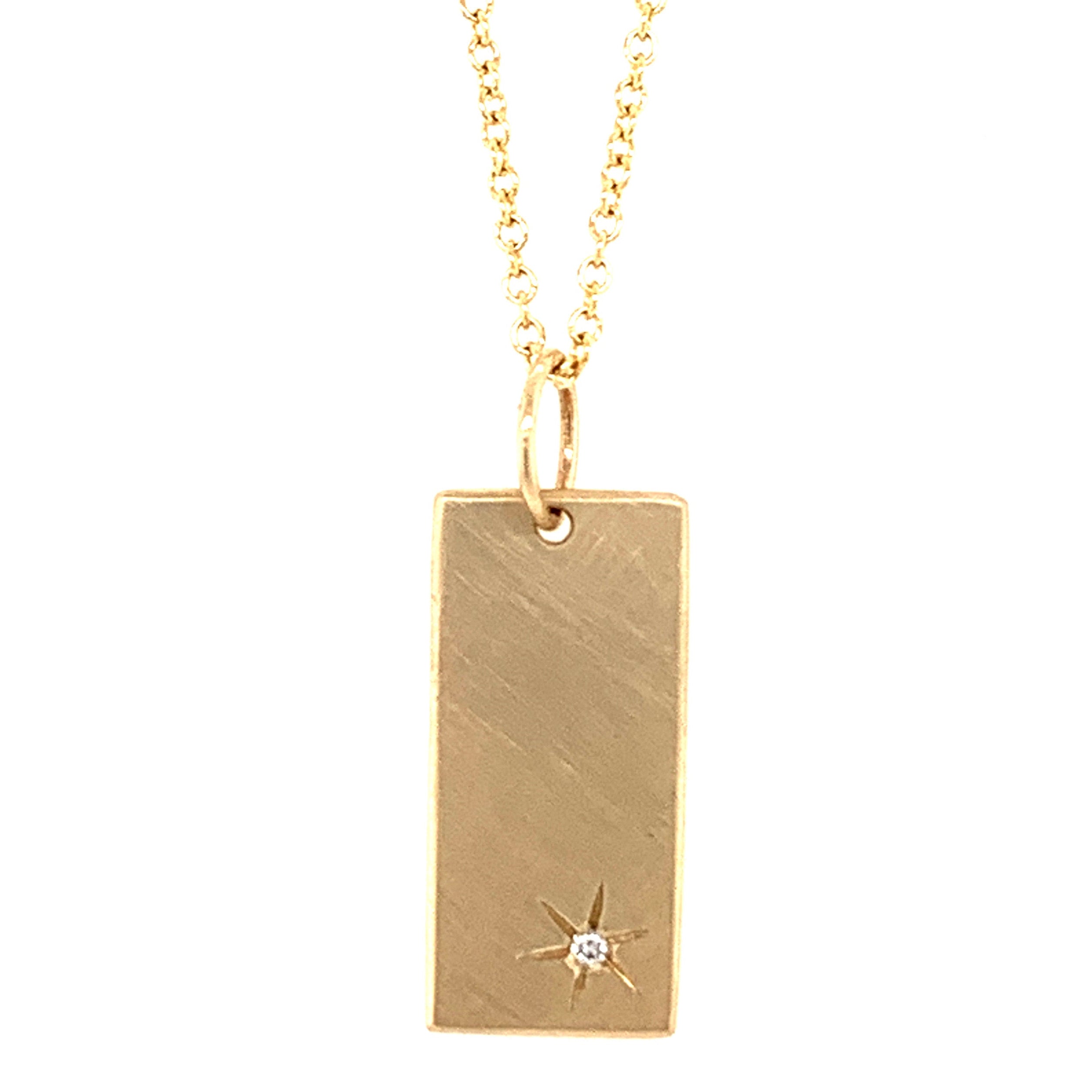 14k yellow gold GIKS bar charm