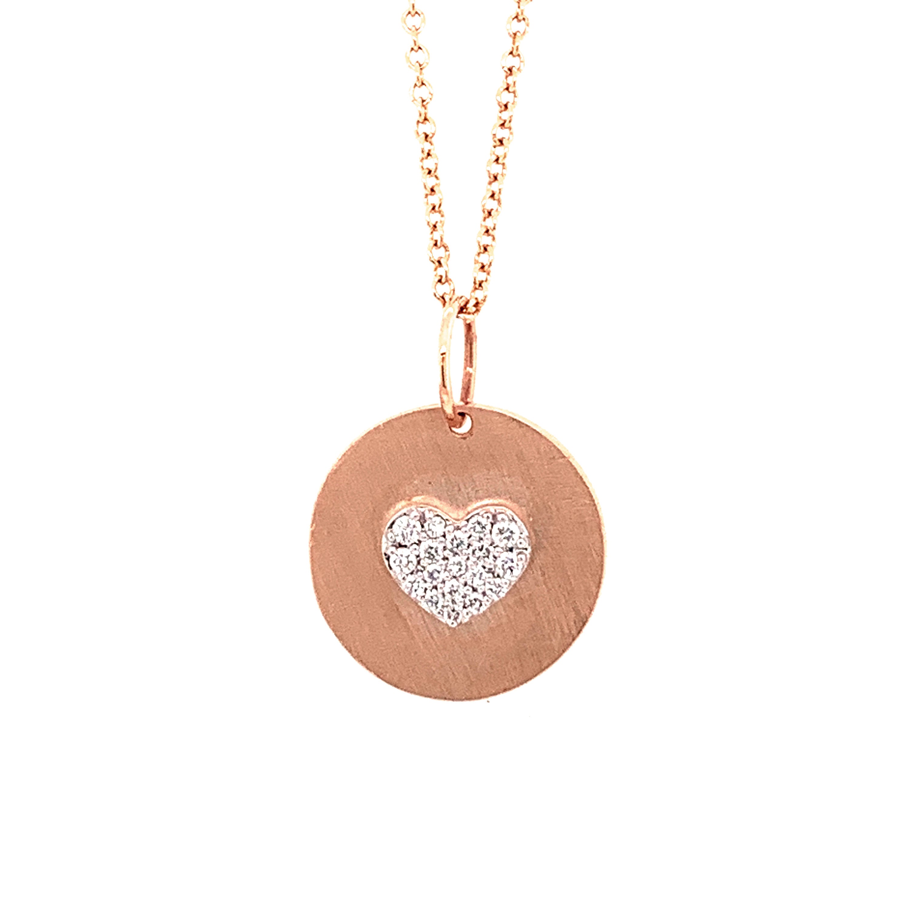 14k rose gold GOZA diamond heart charm