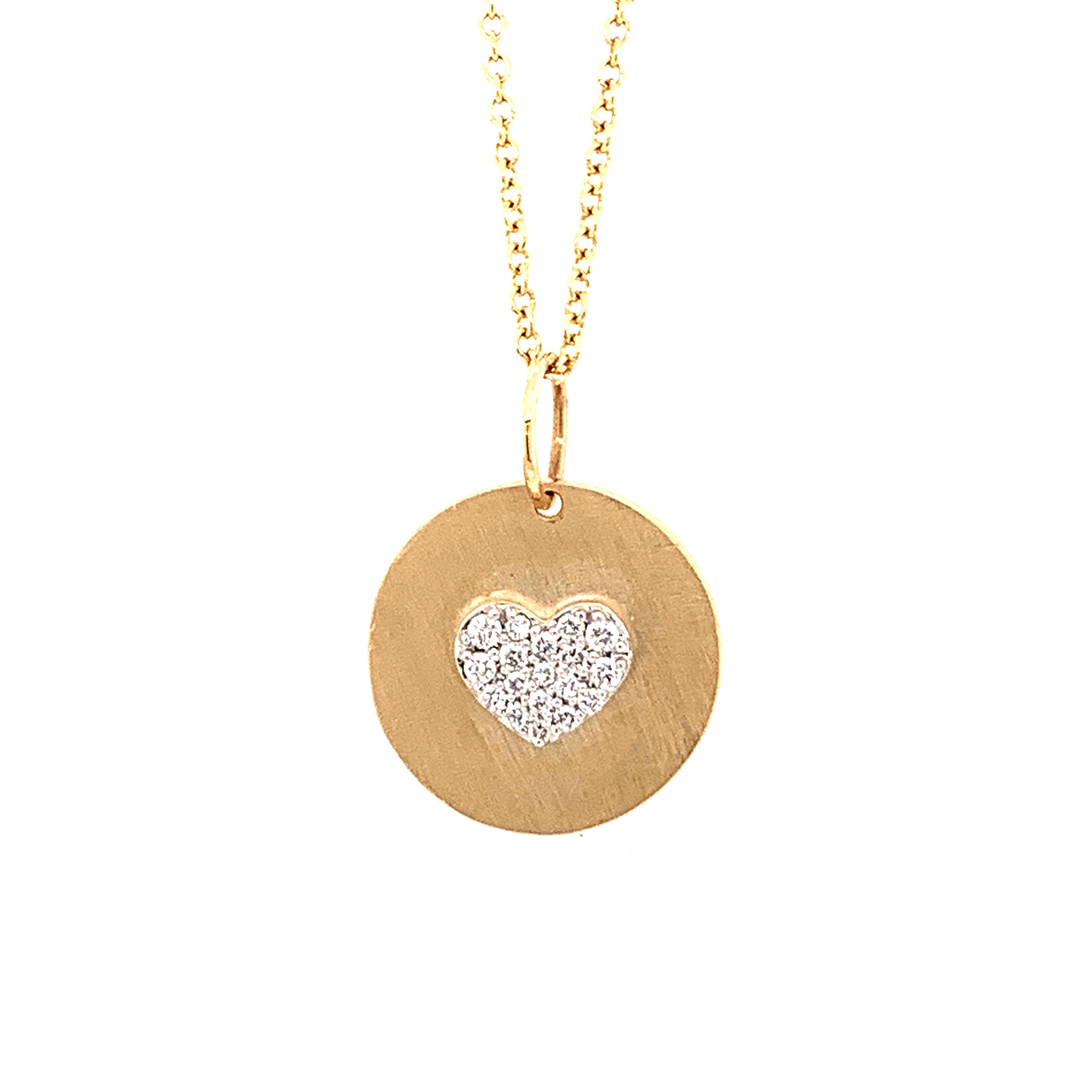 14k yellow gold GOZA diamond heart charm