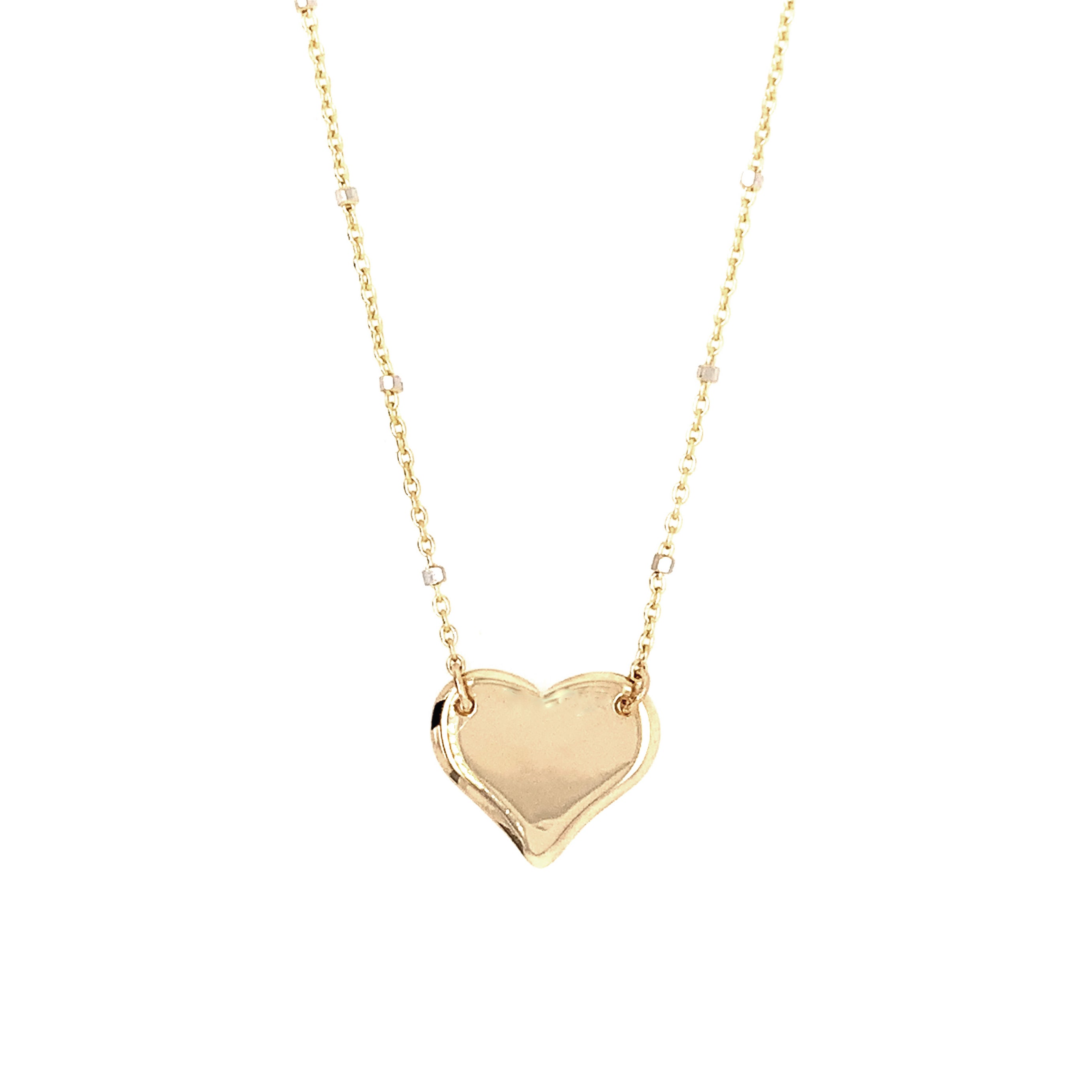 14k yellow gold LAZA heart necklace