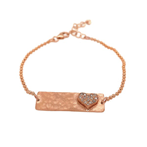 14k rose gold LIZZ bracelet with diamond heart