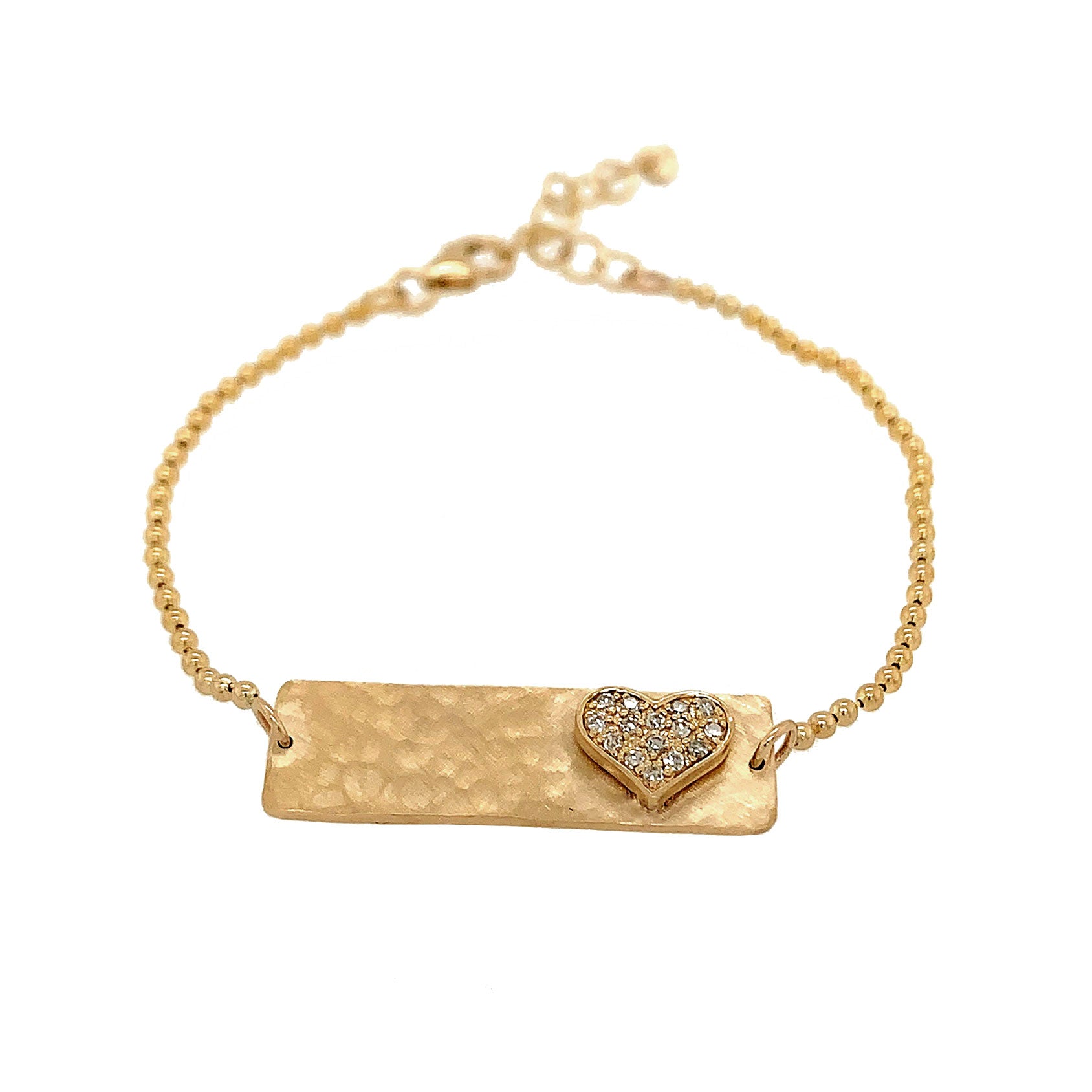 14k yellow gold LIZZ bracelet with diamond heart