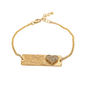 14k yellow gold LIZZ bracelet with diamond heart