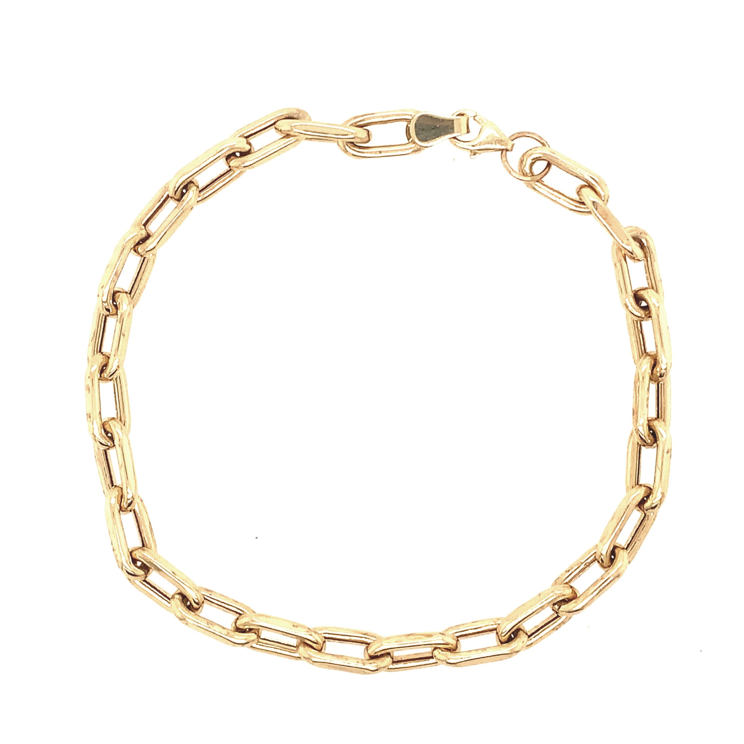Gold chain necklace on a white background