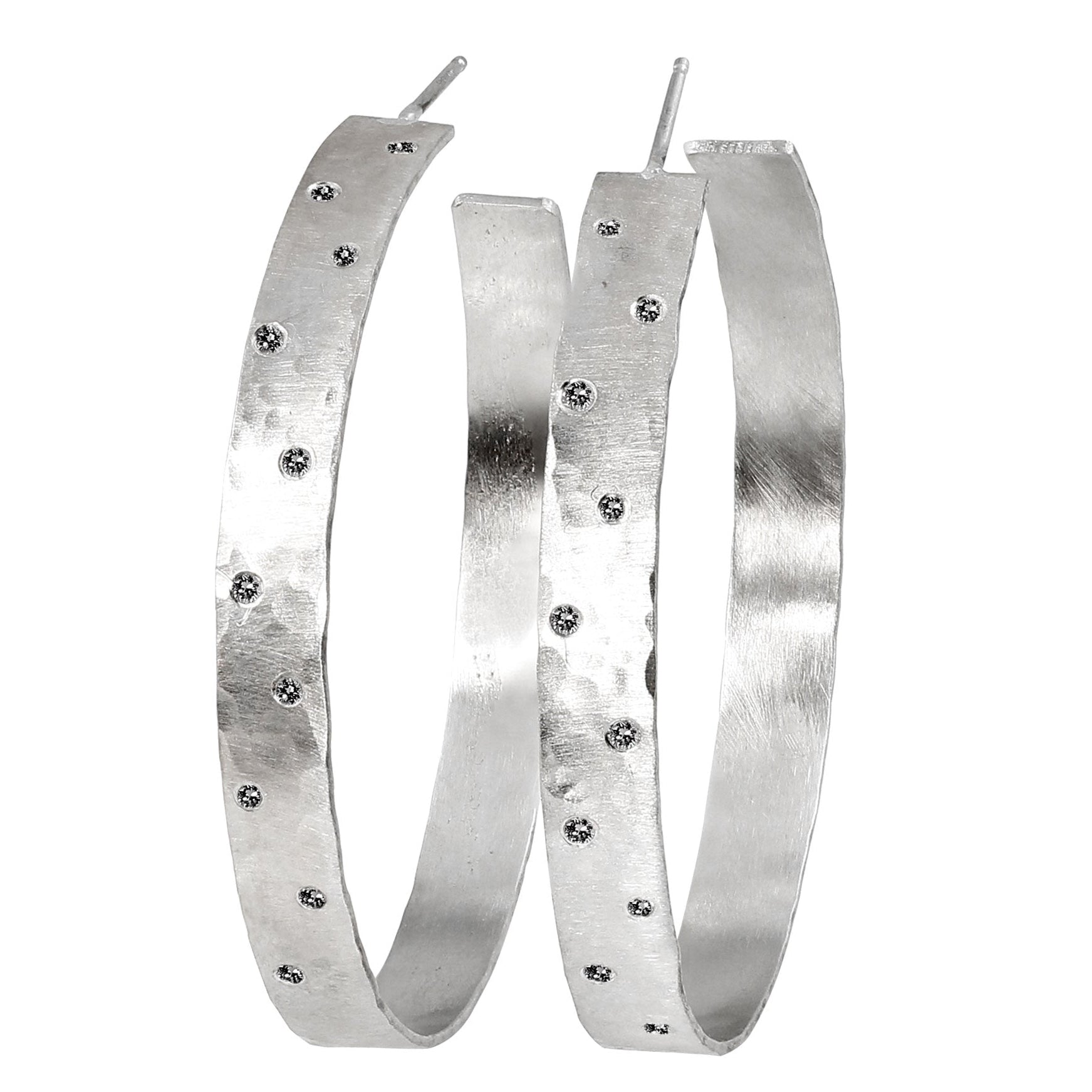 14k white gold medium OPAR wide hoop earrings