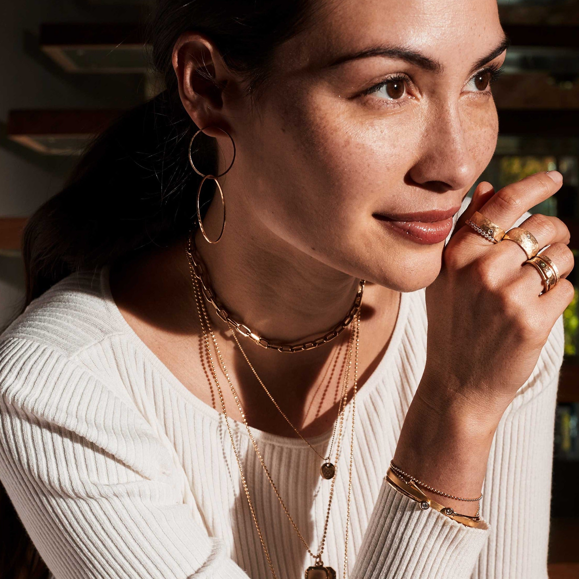14k gold OREO double hoop earrings