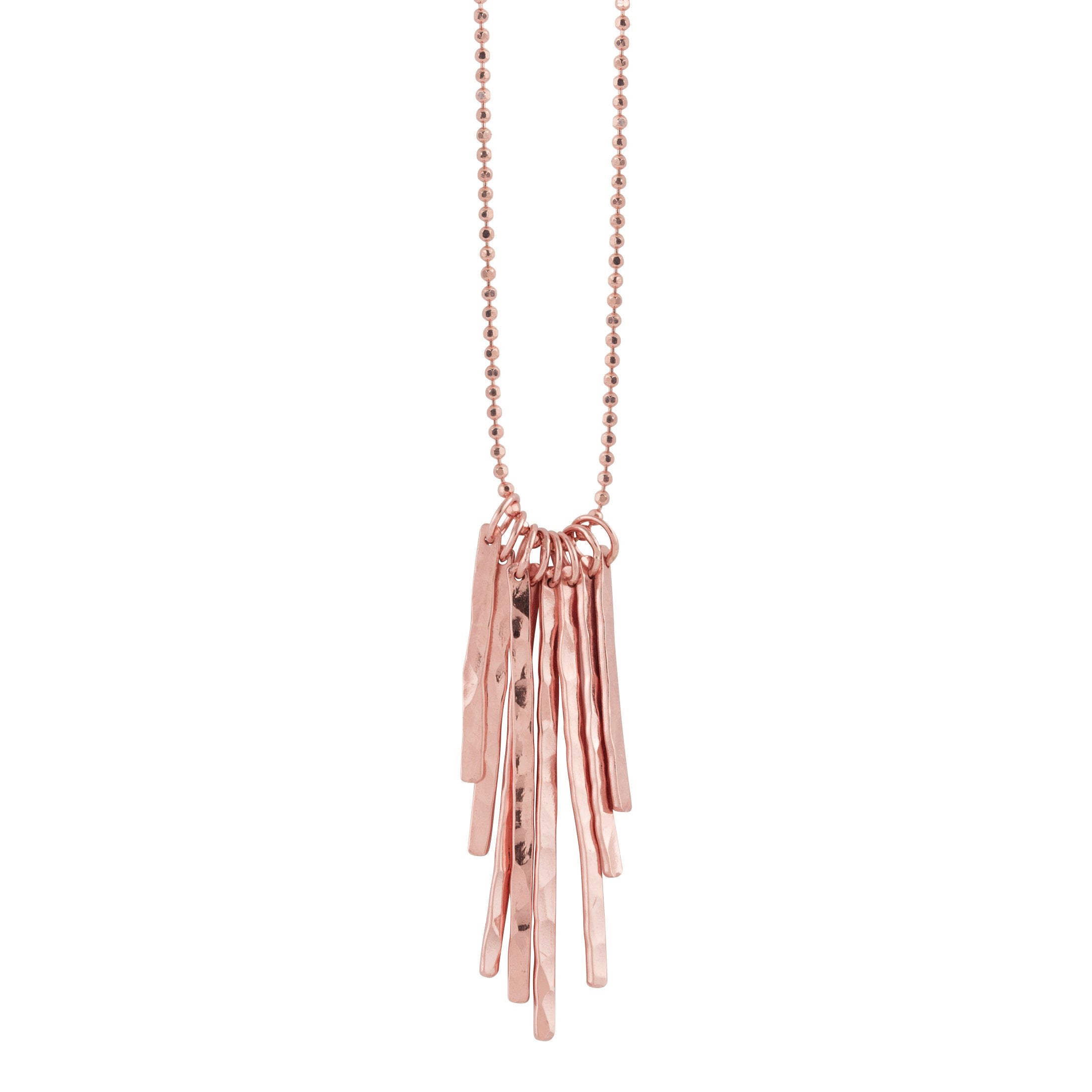 14k rose gold PING fringe necklace