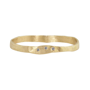 14k yellow gold PRIM stacker ring with 3 diamonds