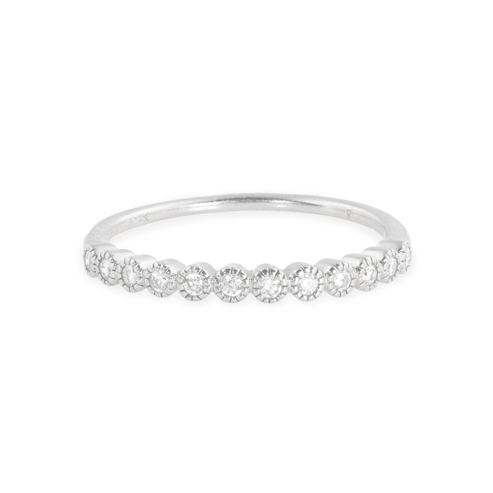 14k white gold RAZZ half eternity diamond ring