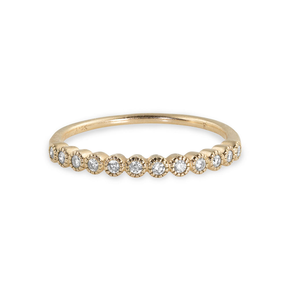 14k yellow gold RAZZ half eternity diamond ring
