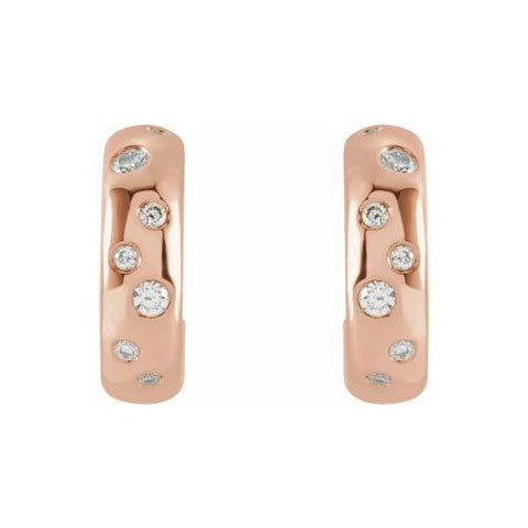 huggie earrings in rose gold