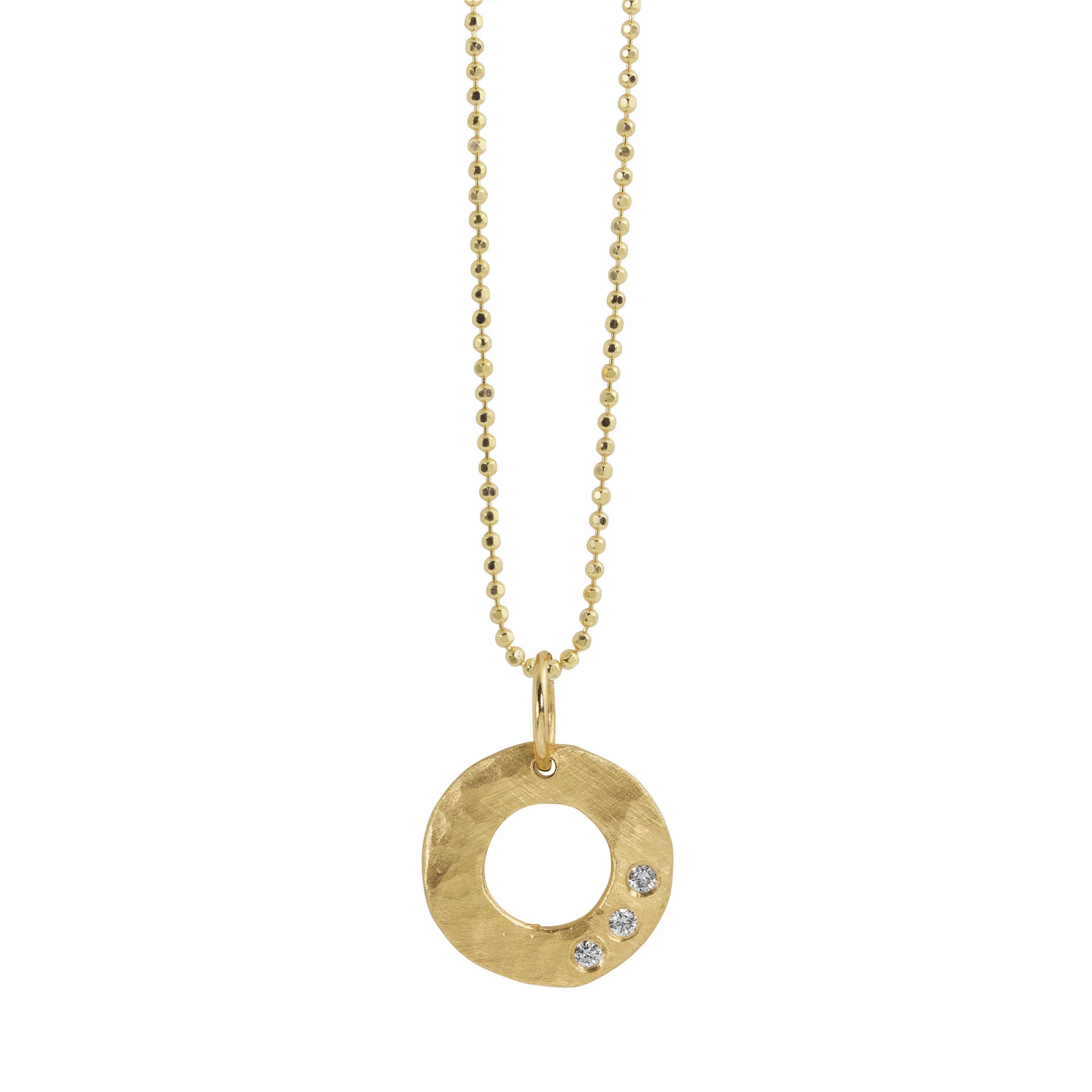 14k rose gold SUZA circle charm with diamonds