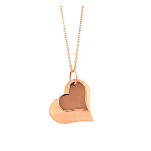 14k rose gold LADA double layered hearts