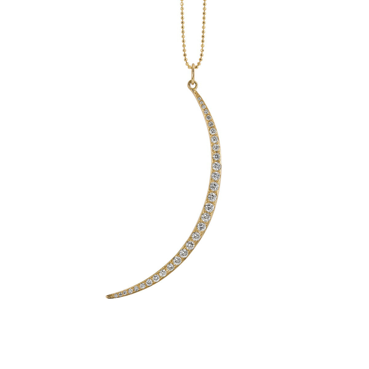 14k yellow gold VIMI diamond crescent moon