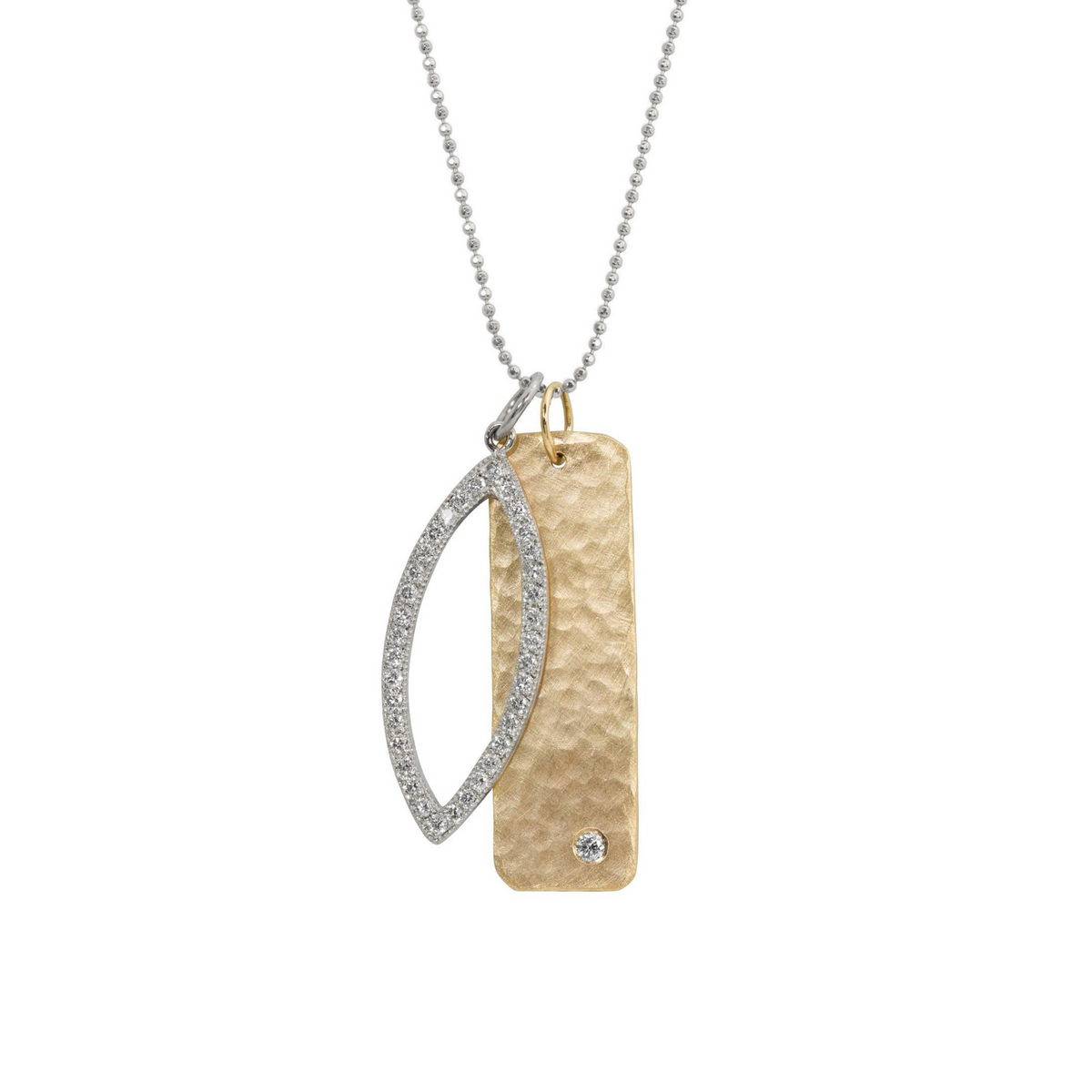 14k gold niki + edie pendant combo on white background