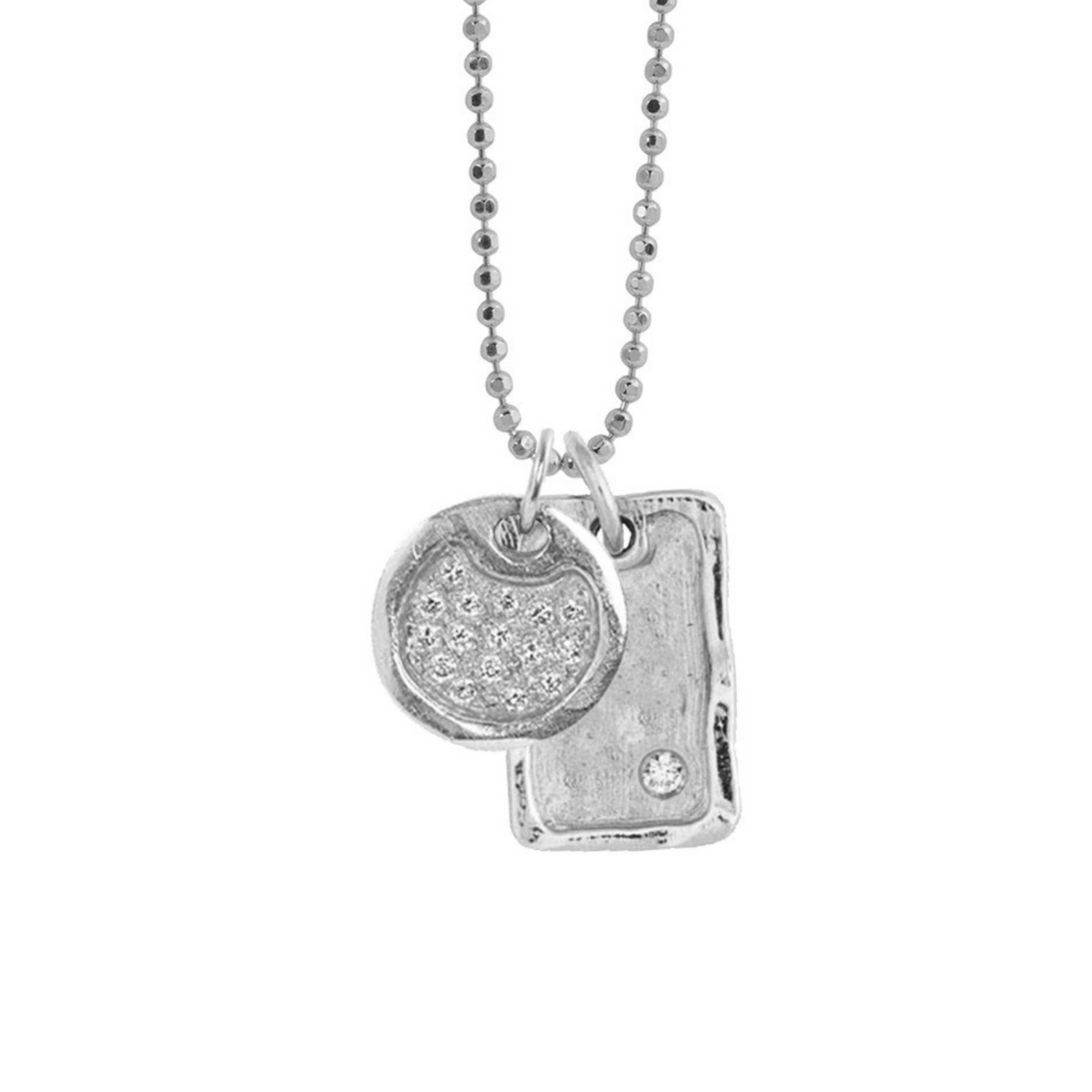14k gold dog tag pendant with white background
