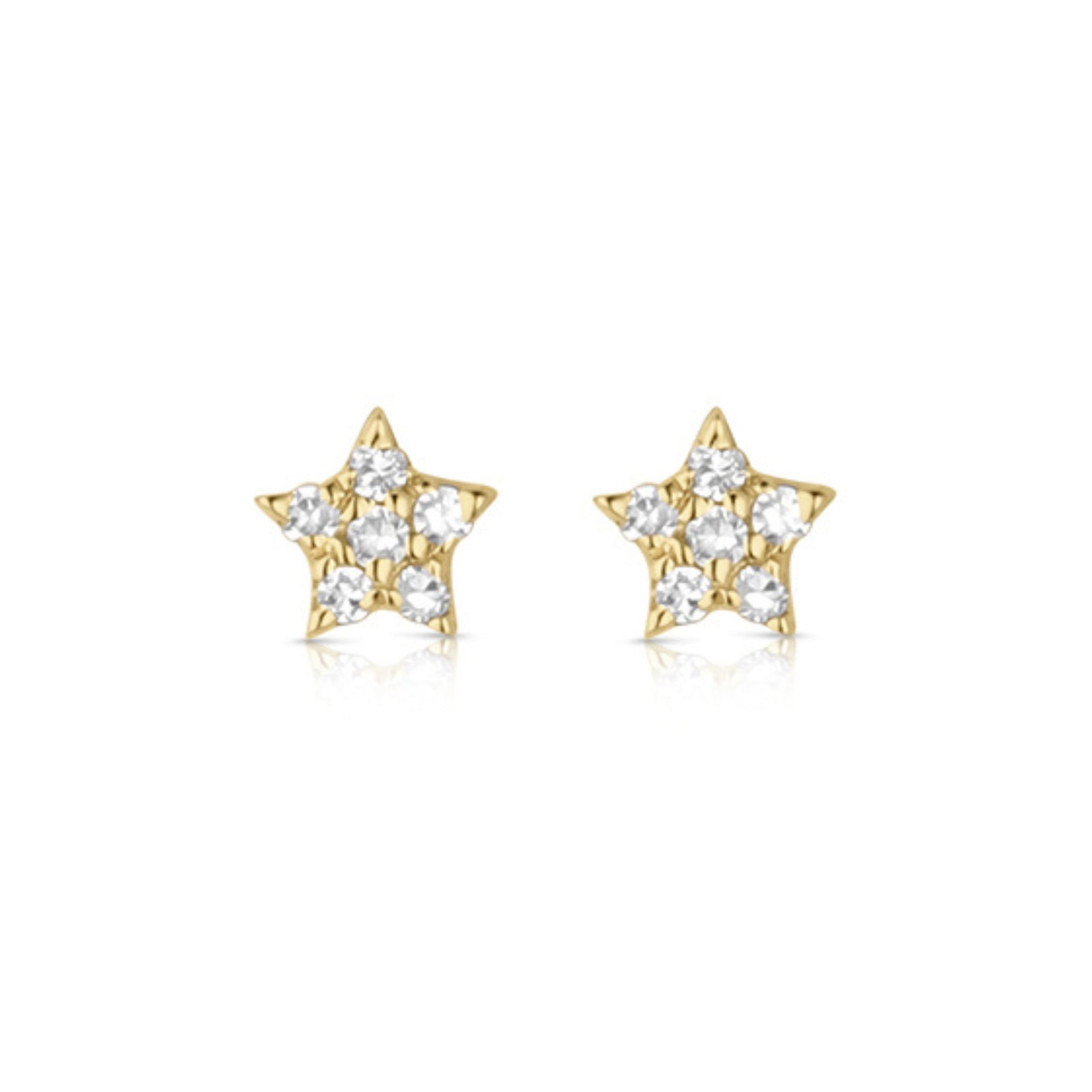 14k Gold Diamond star Earrings