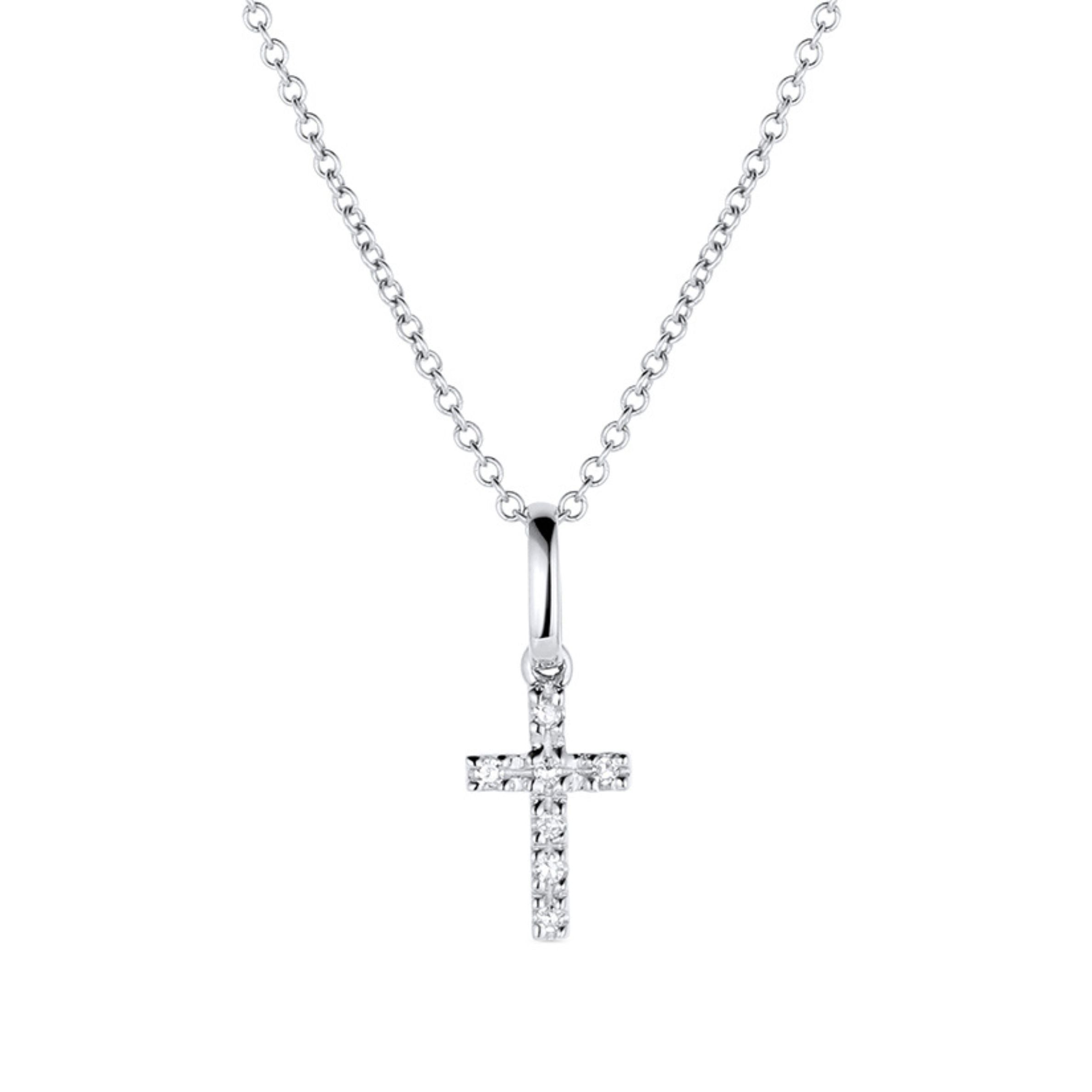 14k Gold Diamond Baby Cross