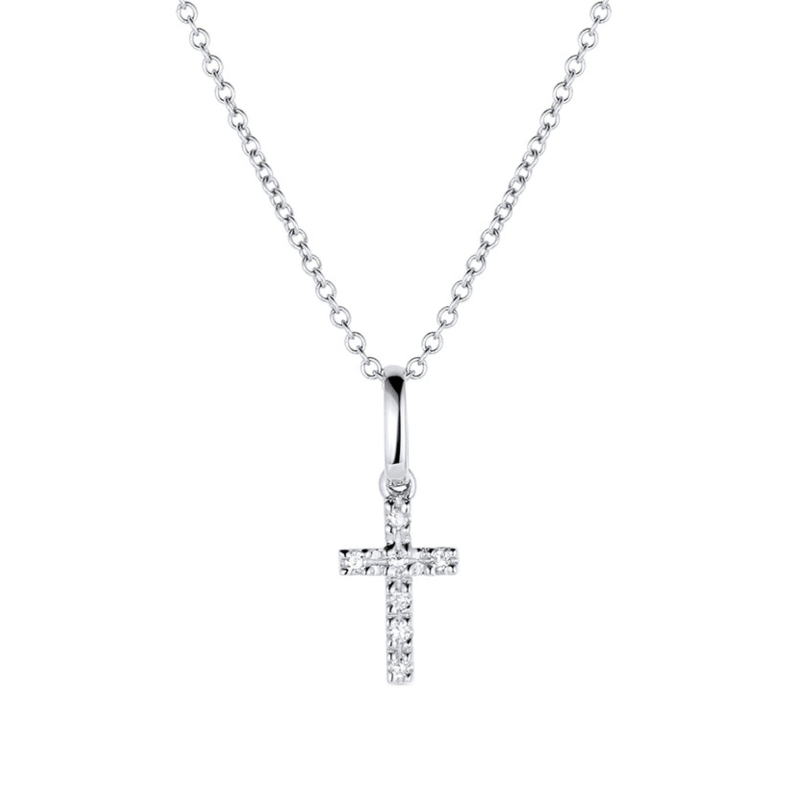 14k Gold Diamond Baby Cross
